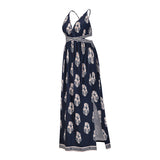 Women Date Dress Summer Sexy Slit Backless Slip Dress