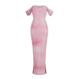 Women Dresses Sexy off-the-Shoulder Dress Long Dress Gauzy Package Hip Dress Skirt (Zns0409)