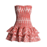 Women Dresses Embroidery Lotus Leaf Skirt Spring Hollow Dress (Qymy0409)
