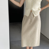 Women Knitted Skirt Autumn and Winter Simplicity Skirt Straight Skirt