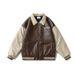 Unisex Winter Cotton Coat Letter Embroidered Lapel Cotton Coat Vintage Loose Cotton Coat