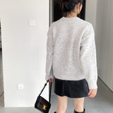 Women Winter Knitted Sweater round Neck Sweater Autumn and Winter Loose-Fitting Long Sleeve Sweater Q731