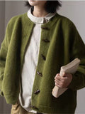 Women Knitted Cardigan Vintage Cardigan Sweater Autumn Loose Sweater