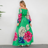 Women Date Dress Autumn Winter Retro Backless Long Sleeves Short Top A- line Long Skirt Suit