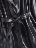 Women Leather Jacket Autumn Trench Coat Women's Coat Casual Belt Cardigan