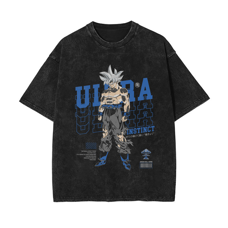 Printed washed old short-sleeved t-shirt