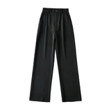 Women Sweatpants Spring Loose Straight Casual Wide-Leg Trousers