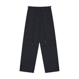 Men Sweatpants Pleated Casual Straight Trousers Loose Sports Drawstring Ankle Banded Pants