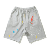 Gallery Dept Shorts Hand Painted Graffiti Ink Splashed Alphabet Casual Shorts