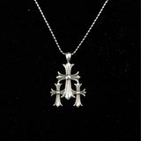 Chrome Hearts Necklace Cross Pendant Men's Vintage Thai Silver Letter Bead Necklace