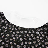 Women Dress V-neck Puff Sleeve Floral Dress Casual Short Skirt
