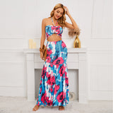 Women Date Dress Summer Sexy Tube Top Sheath Fishtail Skirt Suit Dress