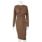 Women Dress Autumn and Winter Chiffon Dress Hip Skirt