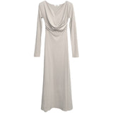 Women Dresses V-neck Long-Sleeve Dress Long Skirt Fish Hip Skirt