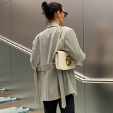 Women Trench Coat Autumn and Winter Suit Women's Loose Mid-Length Coat
