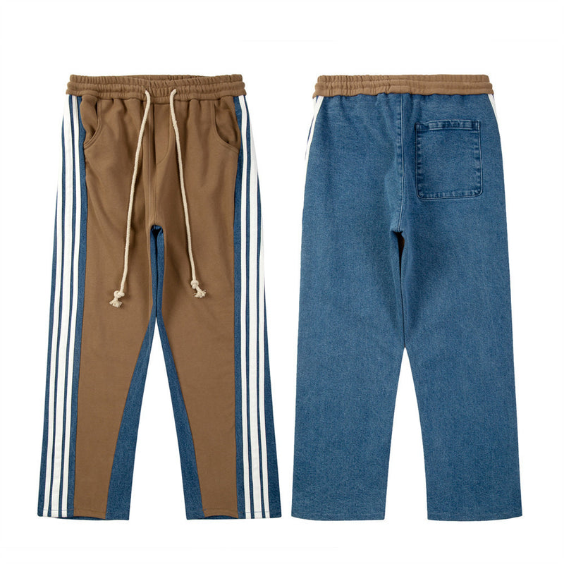 Men Sweatpants Casual Pants Men Loose Sports Straight Wide-Leg Pants