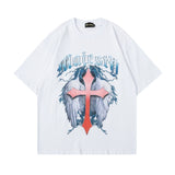 Men T Shirt Vintage Rose Floral Print Short Sleeve T-shirt