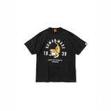 Men T-shirts Human Tiger Head Slub Cotton Short Sleeve T-Shirt Loose