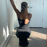 Women Dresses Casual Sleeveless Slim Fit Camisole Dress (Bla0420)