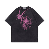 Men T Shirt Vintage Rock Style Graffiti Printing Couple Short Sleeve T-shirt