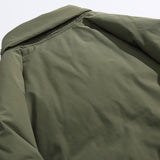 Unisex Winter Cotton Coat Lapel down Jacket Retro Loose Velvet down Jacket