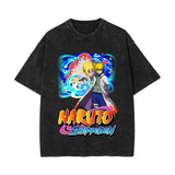 Anime T-shirt short-sleeved summer washed old cotton top loose