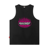 Men Vest Letter Print Vest Hip Hop Oversize Sleeveless T-shirt