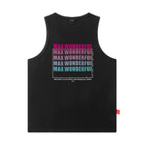 Men Vest Letter Print Vest Hip Hop Oversize Sleeveless T-shirt