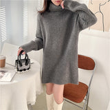 Women Knitwear Autumn and Winter Turtleneck Mid-Length Sweater