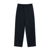 Men Sweatpants Loose Casual Sweatpants Elastic Waist Sports Straight Solid Color Wide Leg Trousers