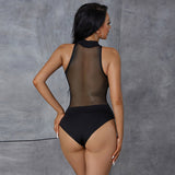 Women Jumpsuit Summer Sexy Mesh T-shirt Jumpsuit