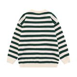Unisex Sweater Autumn Striped Love Embroidered Sweater
