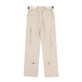 Men Sweatpants Cargo Straight-Leg Trousers Men's Zipper Pocket Loose Wide Leg Pants