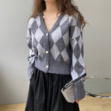 Women Cardigan Sweater V-neck Cardigan Coat Sweater Cropped Top 8t7230