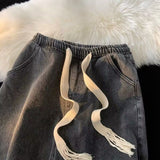 Men Jeans Denim Shorts Men's Summer Retro Loose Large Pants