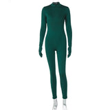 Women Jumpsuit Spring Sexy Backless Slim Fit Long Sleeve Jumpsuit (Hawthaw0412)