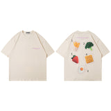 Men T Shirt Vintage Printed round Neck Short Sleeve T-shirt