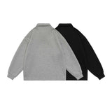 Unisex Hoodie Autumn Polo Collar Buckle Sweater