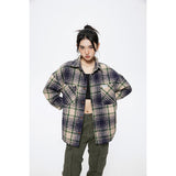 Unisex Jacket Retro Plaid Shirt Men and Women Loose Jacket