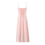 Women Dresses Summer Split Sling Dress Backless Dress (Xds0414)
