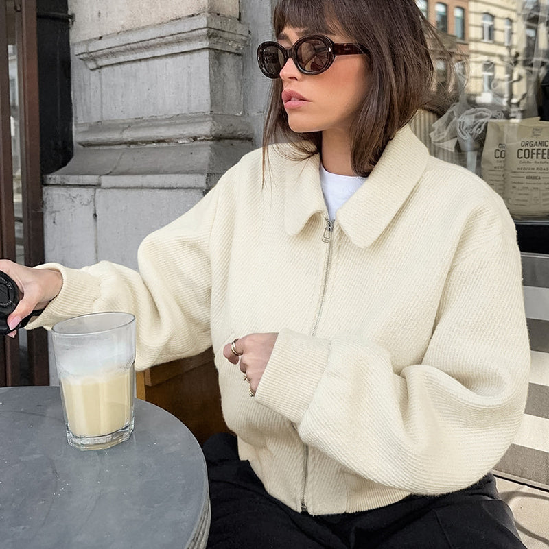 Women's Trench Coat Woolen Coat Women's Fall and Winter Lapels Casual Loose