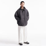 Unisex Winter Cotton Coat Winter Stand-up Collar down Jacket Retro Loose down Jacket