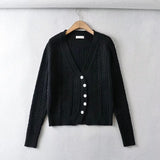 Women Sweater Knitwear Slim Fit Short Cardigan Long Sleeve Sweater