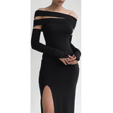 Women Dresses Autumn Sexy Hollow-out Split Dress
