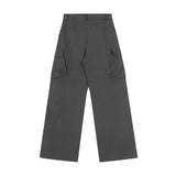 Men Sweatpants Wide-Leg Overalls Multi-Pocket Loose Retro Casual Trousers Pleated Straight-Leg Pants