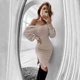 Women Dress Sexy Backless Long Sleeves Dress