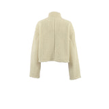 Women Trench Coat Autumn Winter Berber Fleece Coat Stand Collar Casual Loose