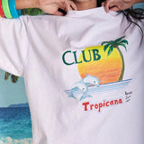 Retro Oversized Tropical Beach T-Shirts Summer Short Sleeve