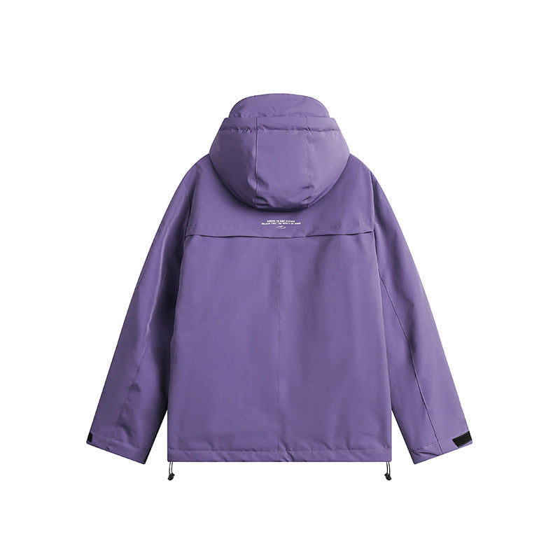 Unisex Winter Cotton Coat Pocket Decorative Hooded down Jacket Vintage Oblique Zipper down Jacket