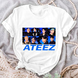 2024New Ateez Graphic Printed T-shirt for Women Summer Short